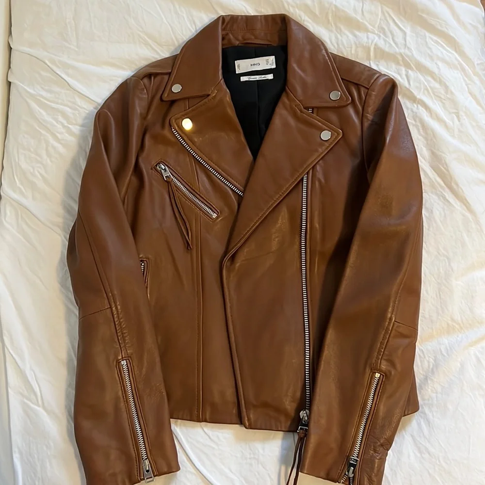 Mango Real Leather Jacket - Picture 3 of 8